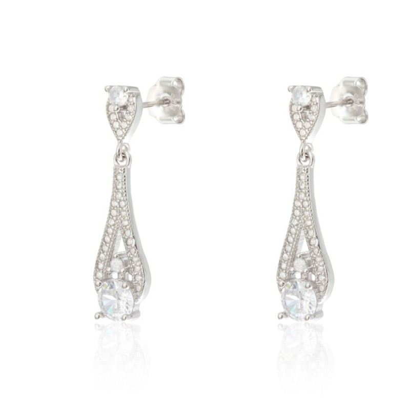 Pendientes Plata Lágrima Vintage CPE1733-RD-BL | Joyería Parejo