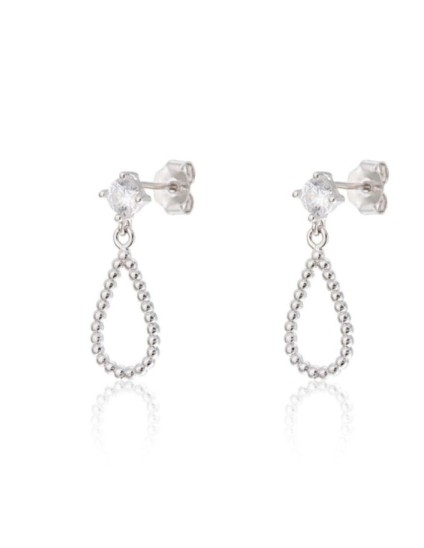 Pendientes Plata Garra Gota Bolitas CPE1732-RD-BL | Joyería Parejo