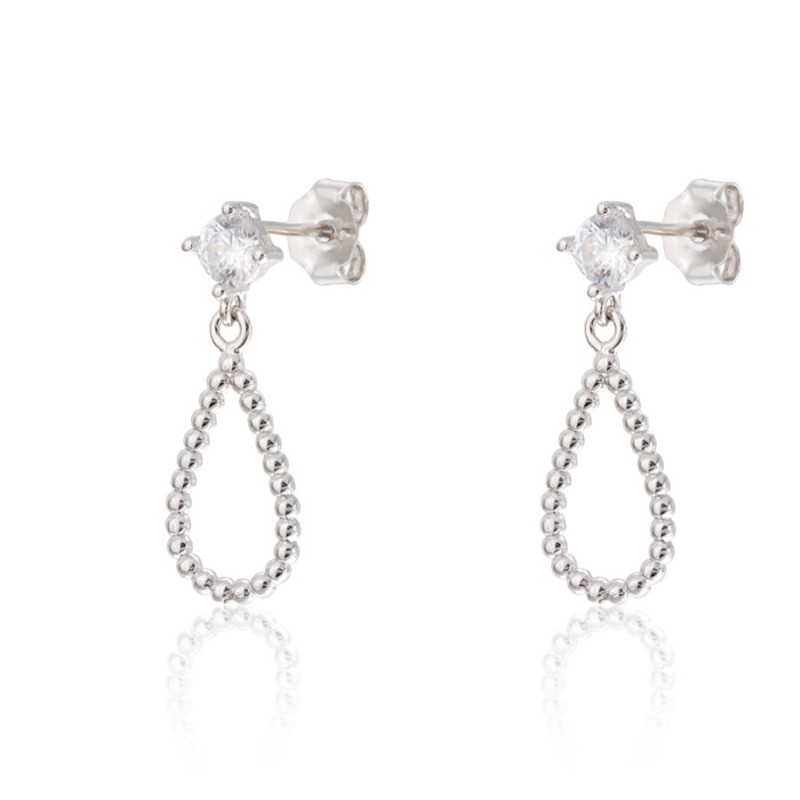 Pendientes Plata Garra Gota Bolitas CPE1732-RD-BL | Joyería Parejo