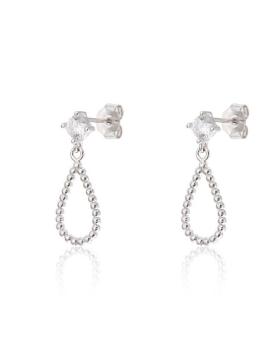 Pendientes Plata Garra Gota Bolitas CPE1732-RD-BL | Joyería Parejo