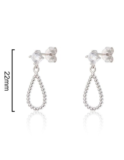 Pendientes Plata Garra Gota Bolitas CPE1732-RD-BL | Joyería Parejo