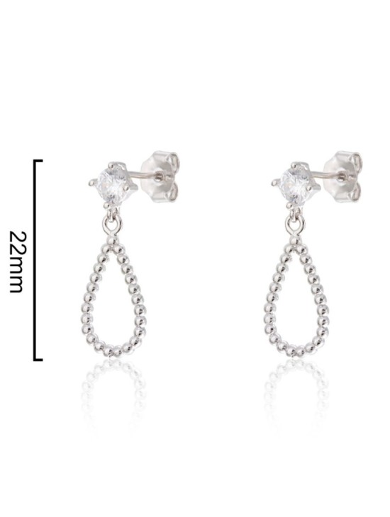 Pendientes Plata Garra Gota Bolitas CPE1732-RD-BL | Joyería Parejo