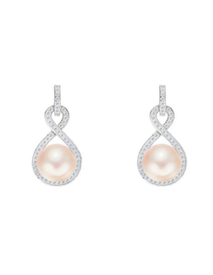 Pendientes Soulmate Plata Perla Lazo CPE1433 | Joyería Parejo