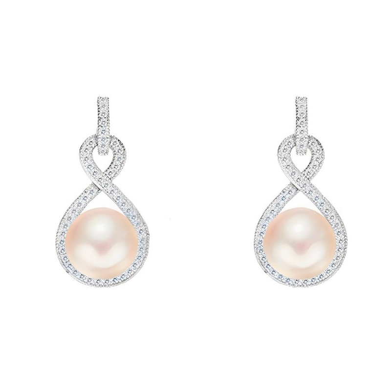Pendientes Soulmate Plata Perla Lazo CPE1433 | Joyería Parejo
