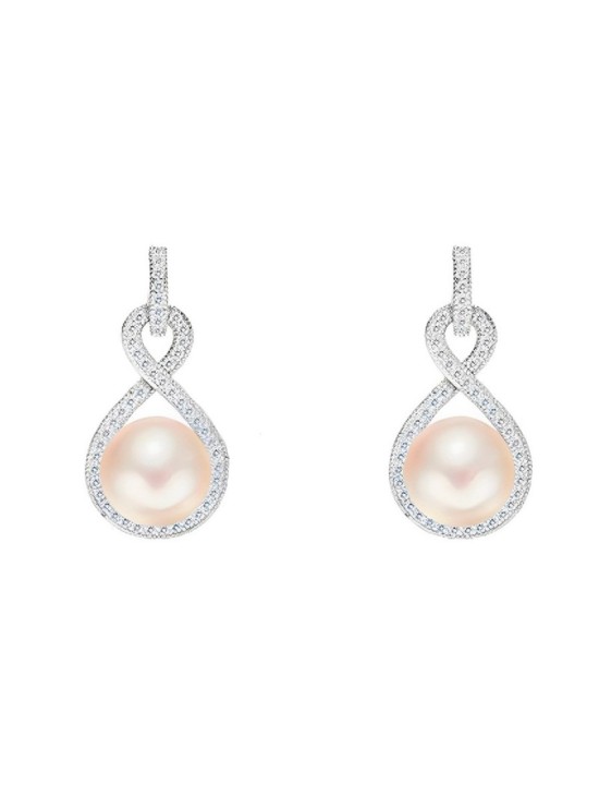 Pendientes Soulmate Plata Perla Lazo CPE1433 | Joyería Parejo