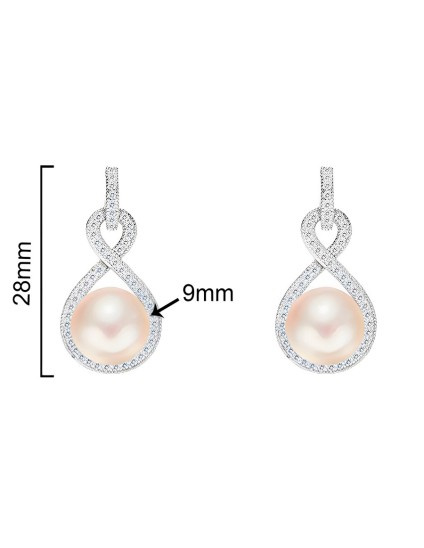 Pendientes Soulmate Plata Perla Lazo CPE1433 | Joyería Parejo