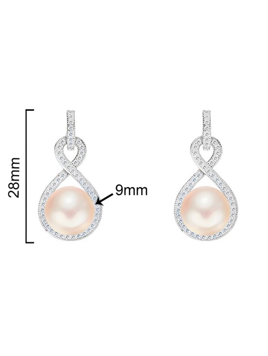 Pendientes Soulmate Plata Perla Lazo CPE1433 | Joyería Parejo