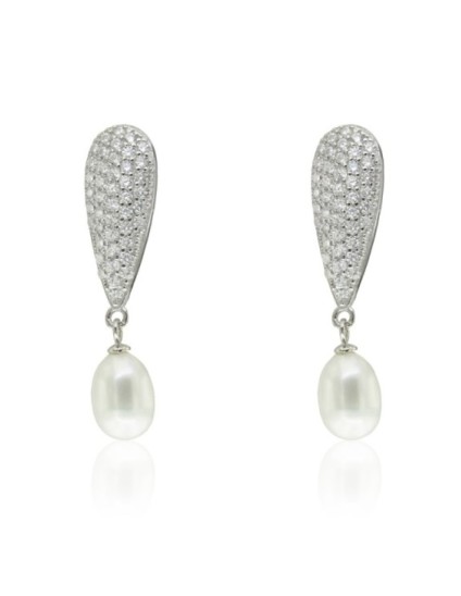 Pendientes Wedding Plata Gota Perla CPE1379-RD-PE | Joyería Parejo