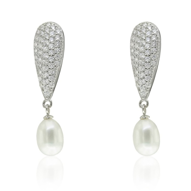 Pendientes Wedding Plata Gota Perla CPE1379-RD-PE | Joyería Parejo