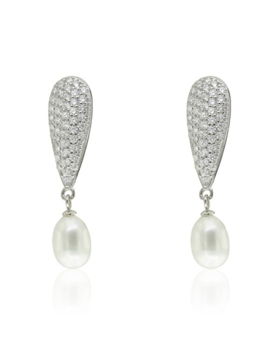 Pendientes Wedding Plata Gota Perla CPE1379-RD-PE | Joyería Parejo