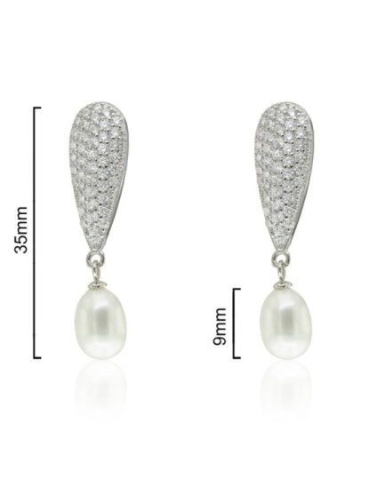 Pendientes Wedding Plata Gota Perla CPE1379-RD-PE | Joyería Parejo