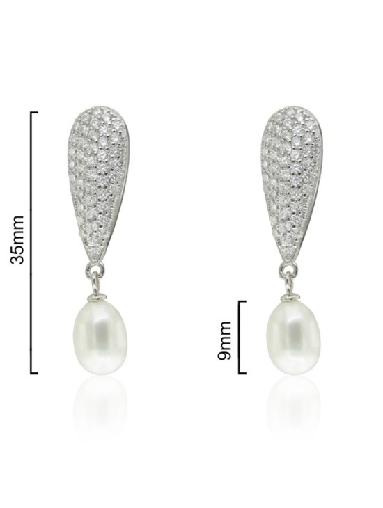 Pendientes Wedding Plata Gota Perla CPE1379-RD-PE | Joyería Parejo