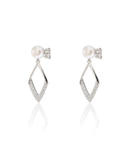 Pendientes Plata Rombo Circonitas CPE1826-RD-BL | Joyería Parejo