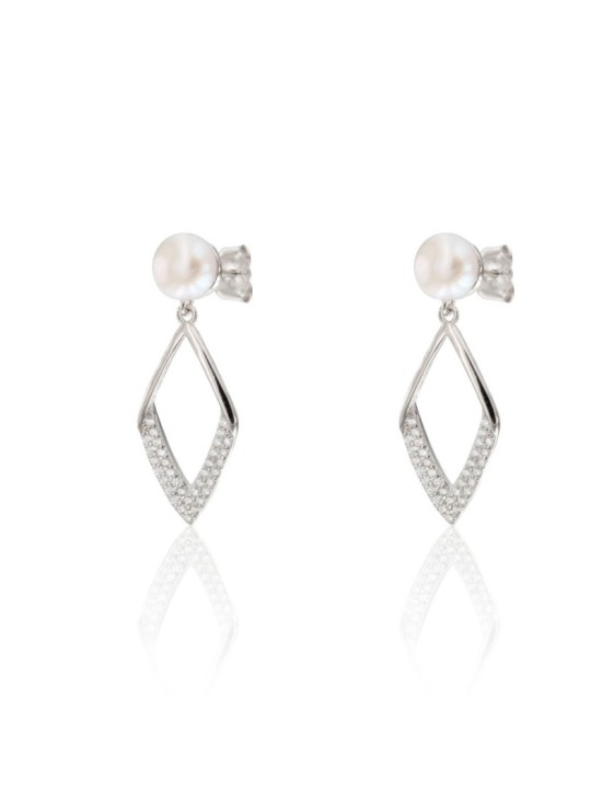 Pendientes Plata Rombo Circonitas CPE1826-RD-BL | Joyería Parejo