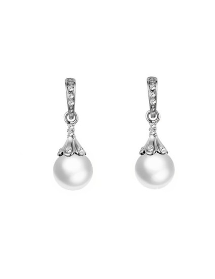 Pendientes Soulmate Plata Circonitas Perla CPE1430 | Joyería Parejo