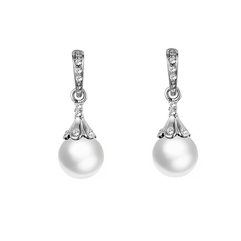 Pendientes Soulmate Plata Circonitas Perla CPE1430 | Joyería Parejo