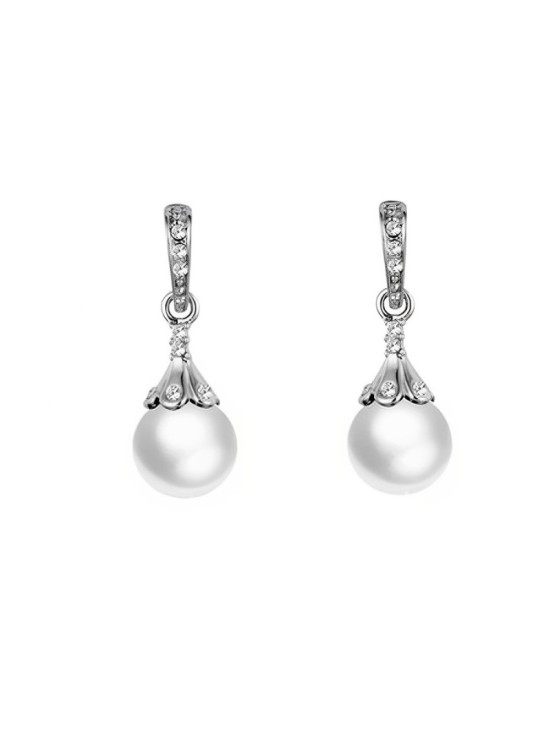 Pendientes Soulmate Plata Circonitas Perla CPE1430 | Joyería Parejo
