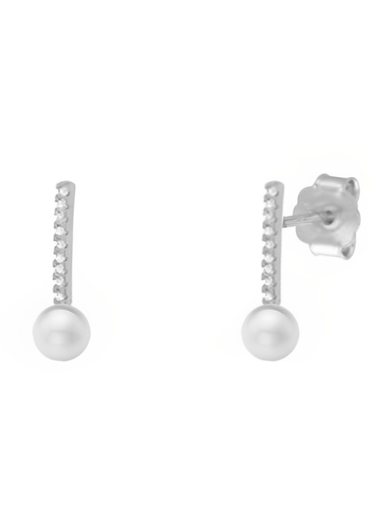 Pendientes Soulmate Plata Circonitas Perla CPE1426 | Joyería Parejo