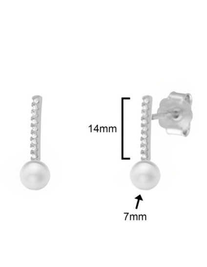 Pendientes Soulmate Plata Circonitas Perla CPE1426 | Joyería Parejo
