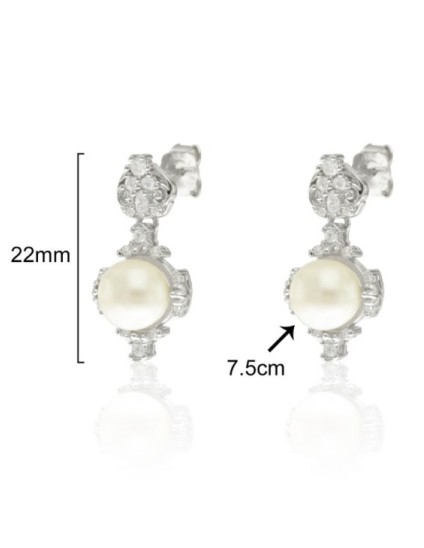 Pendientes Isabelina Wedding Plata CPE1390-RD-BL | Joyería Parejo