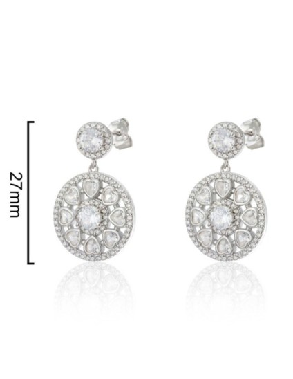 Pendientes Plata Circular Corazones CPE1735-RD-BL | Joyería Parejo
