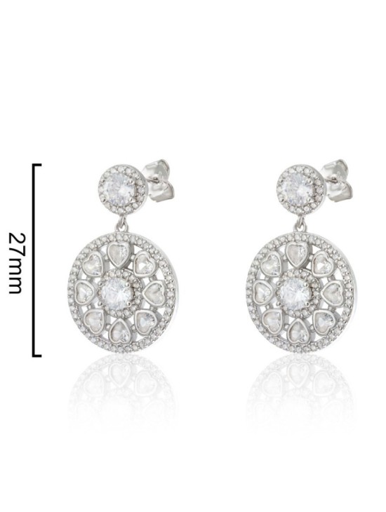 Pendientes Plata Circular Corazones CPE1735-RD-BL | Joyería Parejo