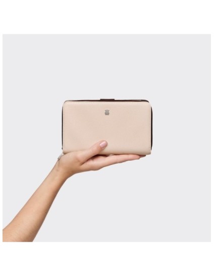Billetera Tous Mediana New Dubai Marrón y Beige | Joyería Parejo