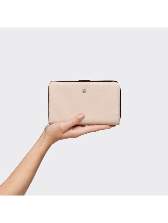 Billetera Tous Mediana New Dubai Marrón y Beige | Joyería Parejo