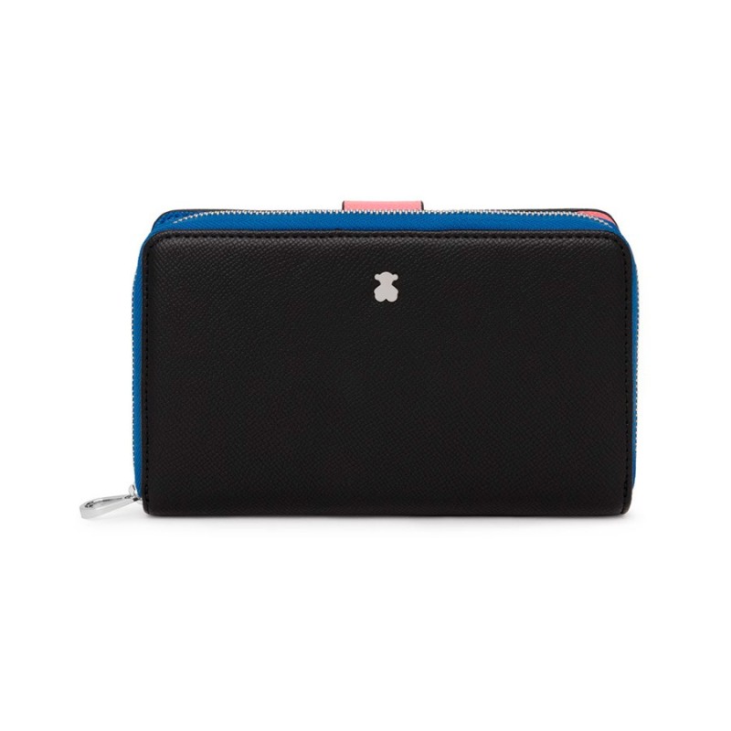 Billetera Tous Mediana New Dubai Negro y Azul | Joyería Parejo