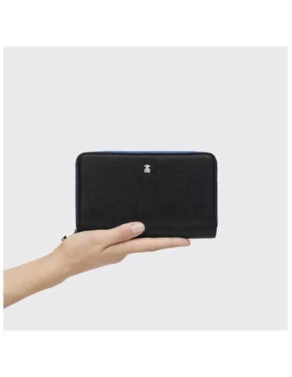 Billetera Tous Mediana New Dubai Negro y Azul | Joyería Parejo