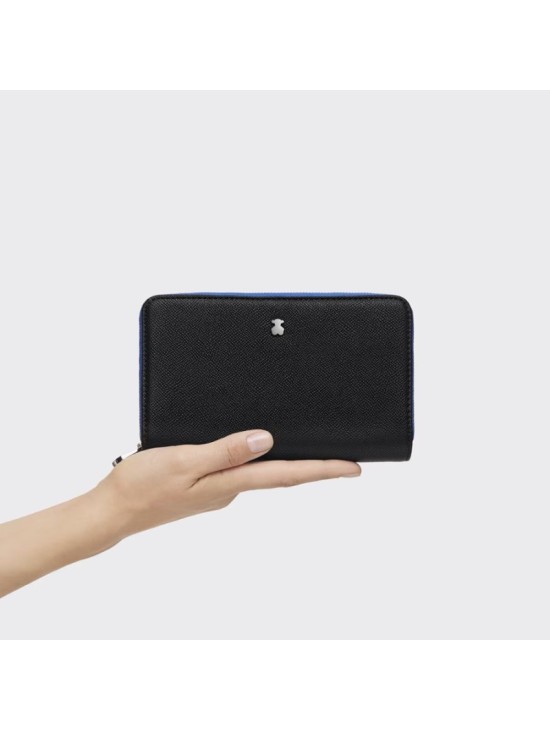 Billetera Tous Mediana New Dubai Negro y Azul | Joyería Parejo
