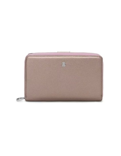 Billetera Tous Mediana New Dubai Plateada Saffiano | Joyería Parejo