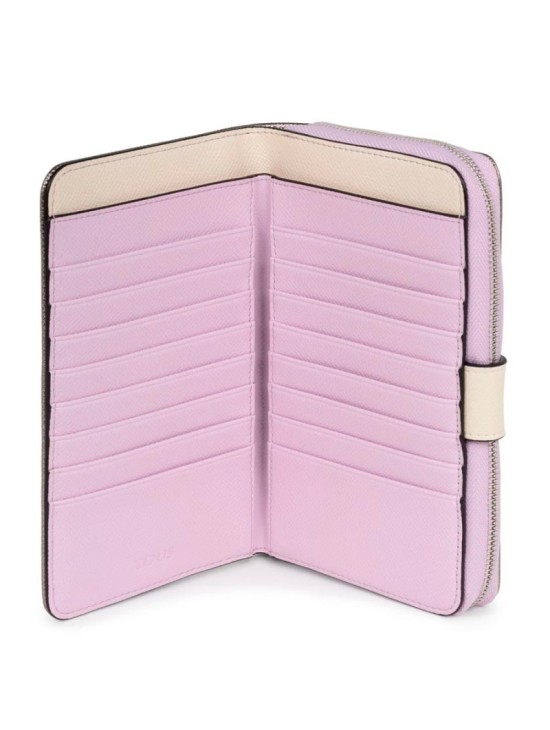 Billetera Tous Mediana New Dubai Plateada Saffiano | Joyería Parejo