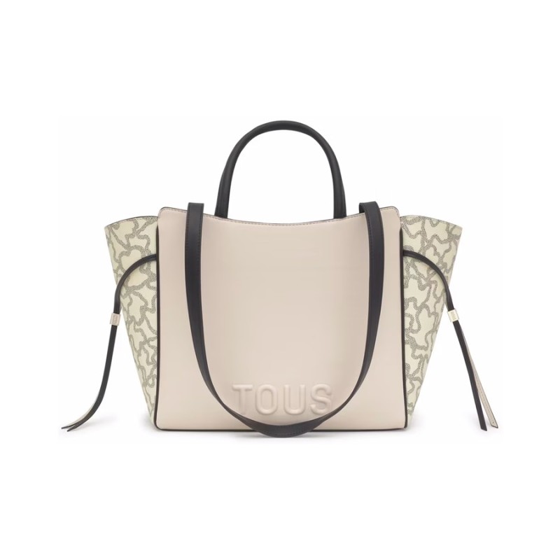 Bolso Tous City Mediano Beige y Negro Kaos Icon | Joyería Parejo
