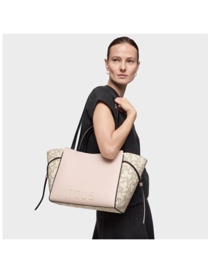Bolso Tous City Mediano Beige y Negro Kaos Icon | Joyería Parejo