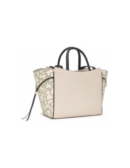 Bolso Tous City Mediano Beige y Negro Kaos Icon | Joyería Parejo