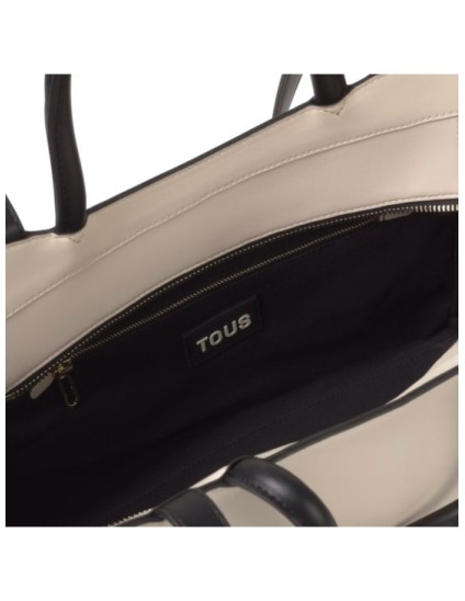 Bolso Tous City Mediano Beige y Negro Kaos Icon | Joyería Parejo