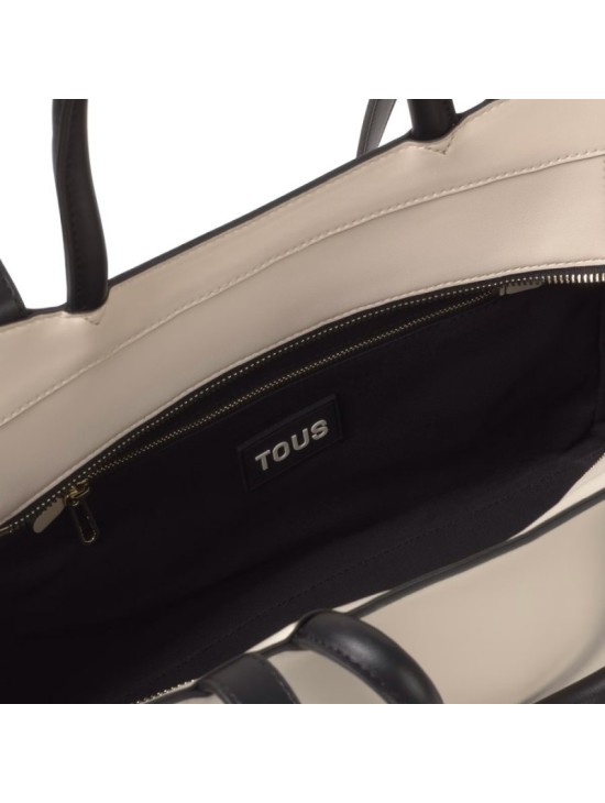 Bolso Tous City Mediano Beige y Negro Kaos Icon | Joyería Parejo
