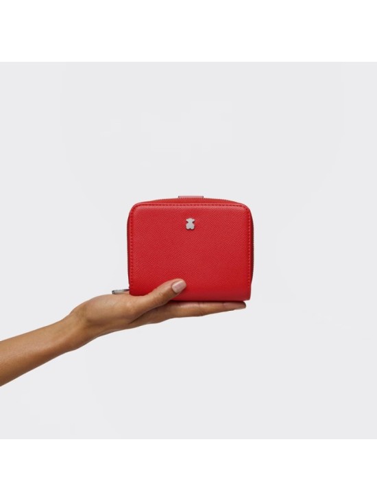 Billetera Tous Pequeña Roja New Dubai Saffiano | Joyería Parejo
