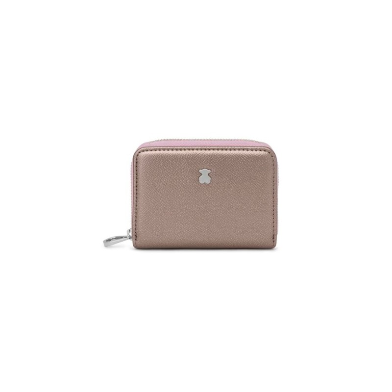Monedero Tous Mediano Plateado New Dubai Saffiano | Joyería Parejo