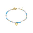 Pulsera Lotus Style Mujer LS2553-2/3 Azul - Corazón Dorado