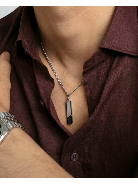 Viceroy 15182C01010 Men's Black IP Steel Necklace | Joyería Parejo