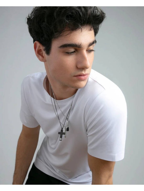 Colar Viceroy 15182C01010 Homem Aço IP Preto | Joyeria Parejo