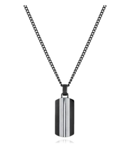 Collar Viceroy 14119C01010 Hombre IP Negro - Placa | Joyería Parejo