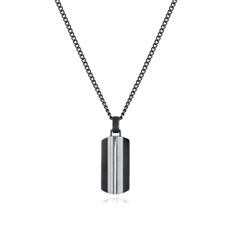 Collar Viceroy 14119C01010 Hombre IP Negro - Placa | Joyería Parejo