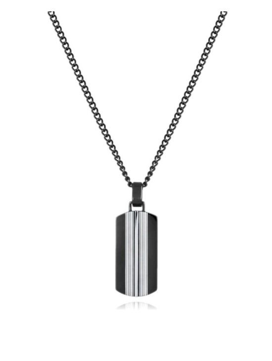 Collar Viceroy 14119C01010 Hombre IP Negro - Placa | Joyería Parejo