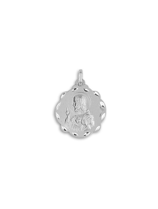 Medalla Calada Sagrado Corazón Plata Ley 925 + Envío Gratis