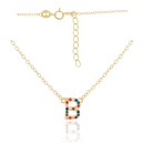 Gargantilla Iniciales Plata Dorada Circonitas de Colores CGA0265-DO Mujer