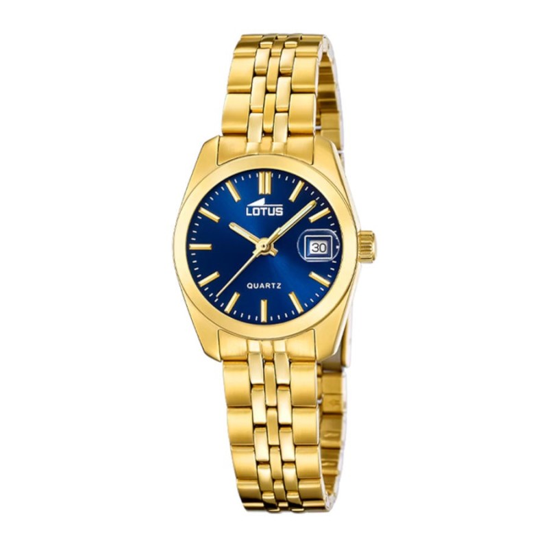 Reloj Lotus Mujer 18993/5 Dorado Azul Calendario | Joyería Parejo