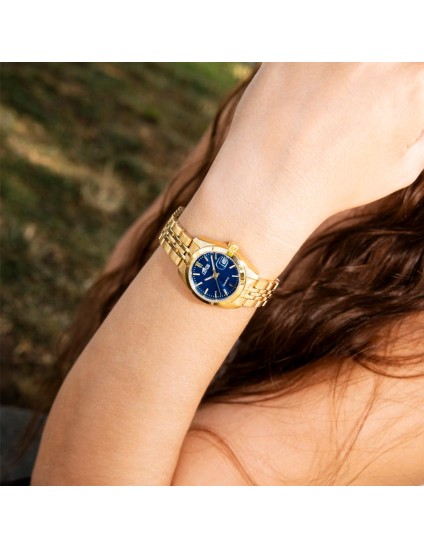 Reloj Lotus Mujer 18993/5 Dorado Azul Calendario | Joyería Parejo